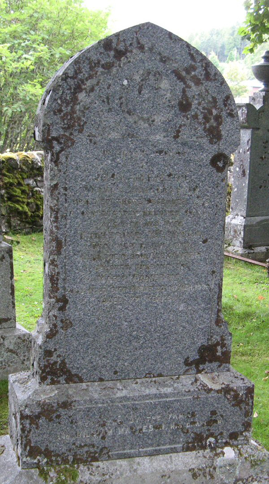 Photo of headstones/Catherine McLennan died 1903 MI Milton, Strathconon